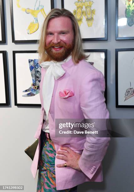 Henry Conway attends the launch of "Manolo Blahnik: The Craft", a new multisensory virtual and physical Manolo Blahnik exhibition, at xydrobe London...