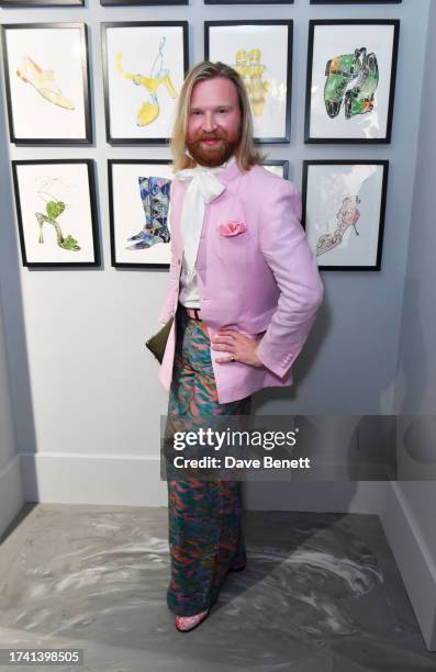 Henry Conway attends the launch of "Manolo Blahnik: The Craft", a new multisensory virtual and physical Manolo Blahnik exhibition, at xydrobe London...