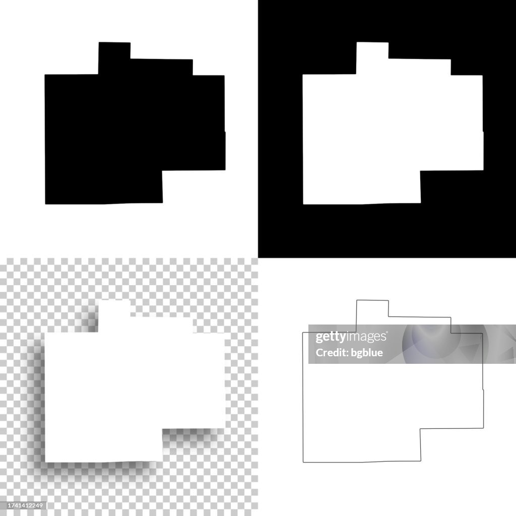 Saginaw County, Michigan. Maps for design. Blank, white and black backgrounds