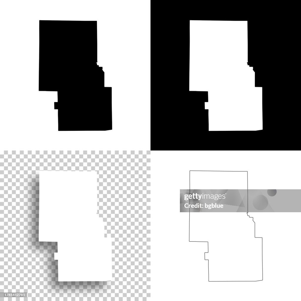 Richland County, Ohio. Maps for design. Blank, white and black backgrounds