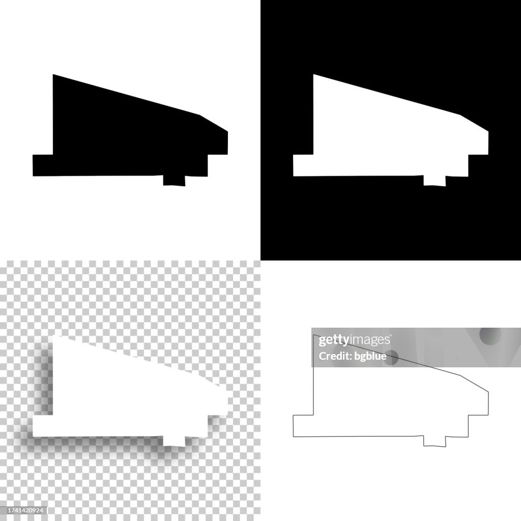 Vilas County, Wisconsin. Maps for design. Blank, white and black backgrounds