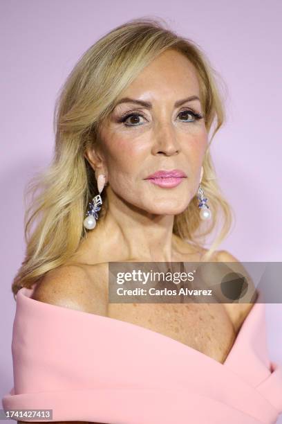 Carmen Lomana attends the "ELLE Cancer Ball" photocall at the Royal Theater on October 17, 2023 in Madrid, Spain.