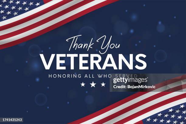 ilustrações de stock, clip art, desenhos animados e ícones de thank you veterans. veterans day background card. vector - feriado americano memorial day