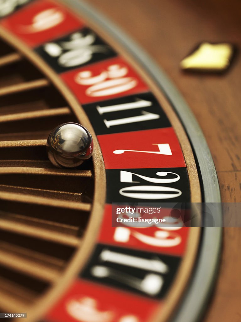 Roulette wheel close-up