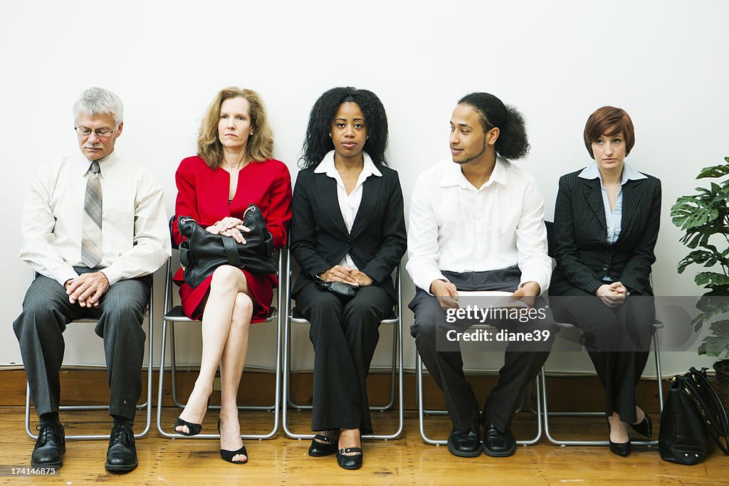Diverse group waiting for an interview