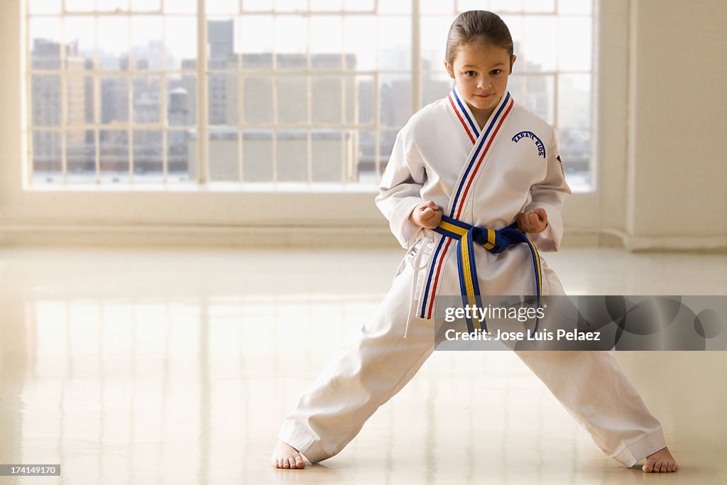 Young girl Karate pose
