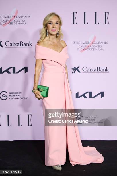 Carmen Loma attends the "ELLE Cancer Ball" photocall at the Royal Theater on October 17, 2023 in Madrid, Spain.