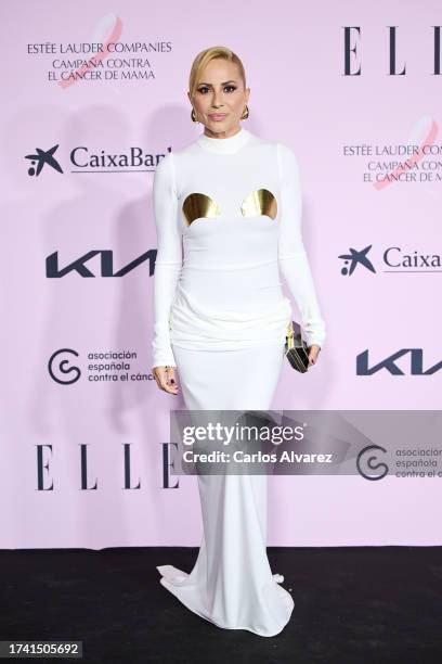 Marta Sanchez attends the "ELLE Cancer Ball" photocall at the Royal Theater on October 17, 2023 in Madrid, Spain.