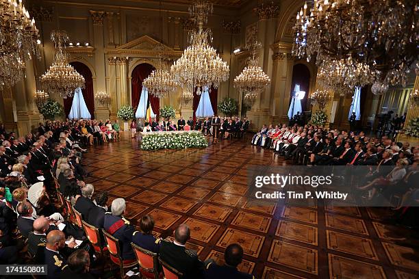 Overview at the Abdication Ceremony Of King Albert II Of Belgium, & Inauguration Of King Philippe at the Royal Palace on July 21, 2013 in Brussels,...