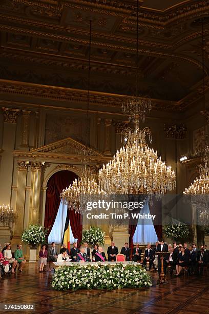 Overview at the Abdication Ceremony Of King Albert II Of Belgium, & Inauguration Of King Philippe at the Royal Palace on July 21, 2013 in Brussels,...