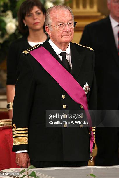 Former King Albert II of Belgium seen during the Abdication Of King Albert II Of Belgium, & Inauguration Of King Philippe on July 21, 2013 in...