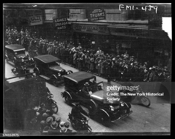 Arrival of Queen Marie of Roumania at the Battery and Cortlandt Street, New York, New York, October 1926.