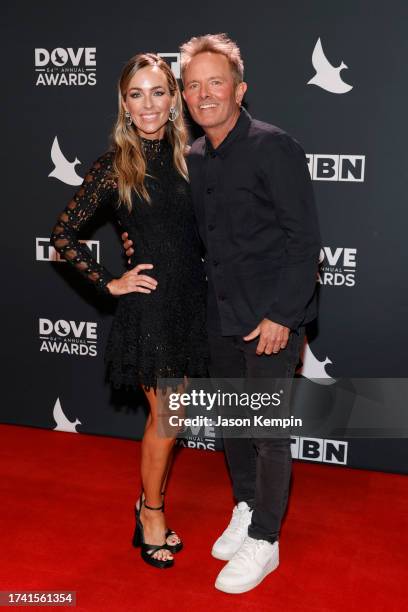 Lauren Bricken and Chris Tomlin attend the 54th Annual GMA Dove Awards at Lipscomb Allen Arena on October 17, 2023 in Nashville, Tennessee.