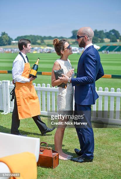 Anna-Louise Downman and Drummond Money-Coutts attend the Veuve Clicquot Gold Cup final at Cowdray Park Polo Club on July 21, 2013 in Midhurst,...