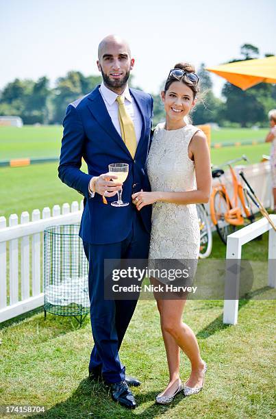 Drummond Money-Coutts and Anna-Louise Downman attend the Veuve Clicquot Gold Cup final at Cowdray Park Polo Club on July 21, 2013 in Midhurst,...