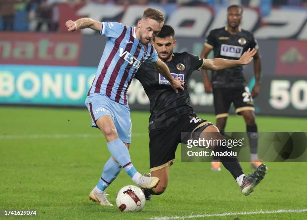Edin Visca of Trabzonspor in action during the Turkish Super Lig week 9 soccer match between Trabzonspor and Corendon Alanyaspor at Papara Park in...