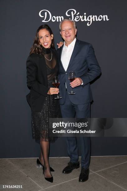 Isabelle Freifrau von Crailsheim and Moritz Freiherr von Crailsheim during the Dom Pèrignon Rosé Vintage 2009 Radical Exploration dinner at...