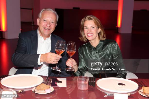 Moritz Freiherr von Crailsheim, Juana Schwan during the Dom Pèrignon Rosé Vintage 2009 Radical Exploration dinner at Pinakothek der Moderne on...