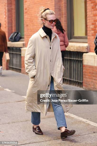 Elle Fanning is seen on October 23, 2023 in New York City.