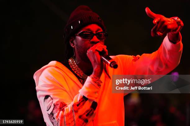 Chainz performs during the 2023 WNBA championship victory parade and rally on the Las Vegas Strip on October 23, 2023 in Las Vegas, Nevada. NOTE TO...