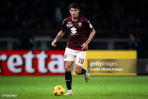 Raoul Bellanova of Torino FC in action during the Serie A football match between Torino FC and FC Internazionale. FC Internazionale won 3-0 over...