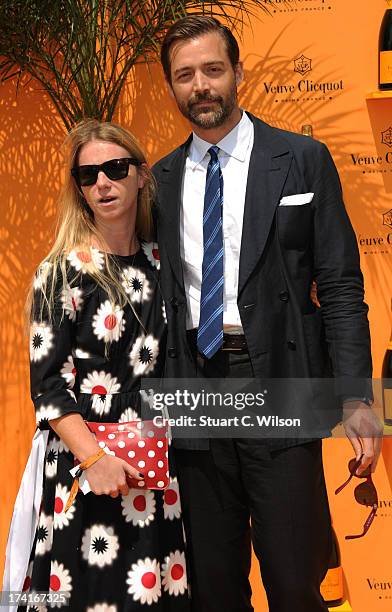 Kate Hillier and Patrick Grant attend the Veuve Clicquot Gold Cup final at Cowdray Park Polo Club on July 21, 2013 in Midhurst, England.