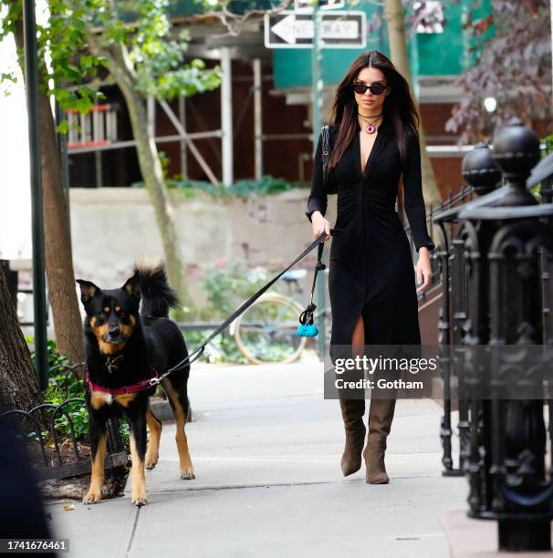 Emily Ratajkowski is seen on October 17, 2023 in New York City.