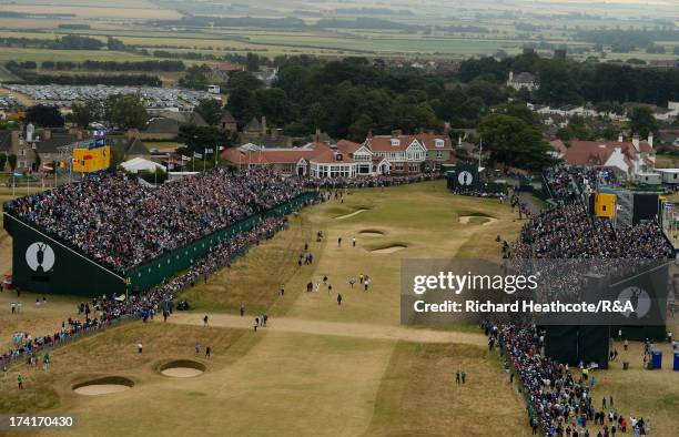 Phil Mickelson of the United States walks to the 18th green during the final round of the 142nd Open Championship at Muirfield on July 21, 2013 in...