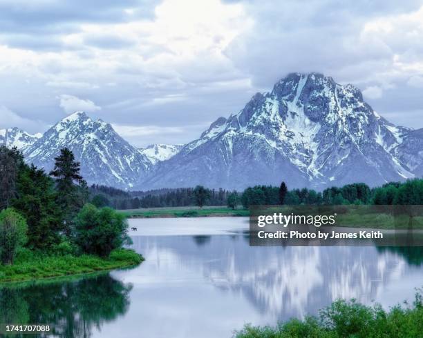 oxbow bend on the snake river. - moran stock pictures, royalty-free photos & images