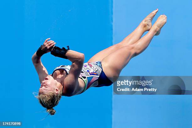 Julia Vincent of South Africa competes in the Women's 1m Springboard Diving preliminary round on day two of the 15th FINA World Championships at...