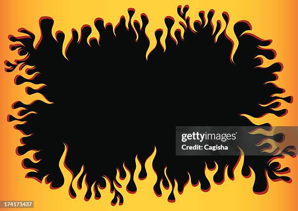 flame frame - blank expression stock illustrations