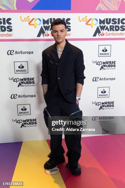 Abraham Mateo attends the "LOS40 Music Awards Santander 2023" Nominees Gala Dinner at Florida Park on October 17, 2023 in Madrid, Spain.