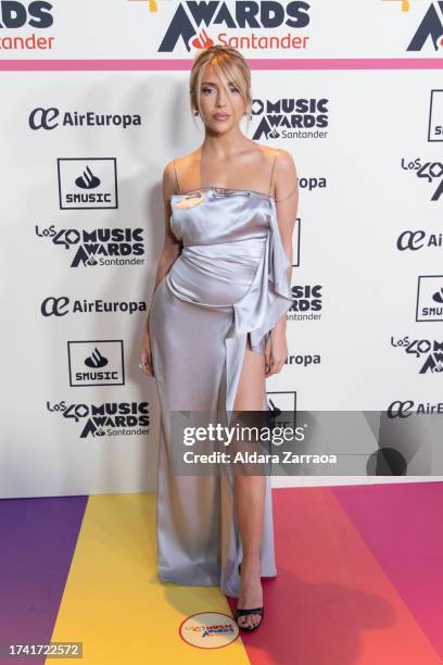 Ana Mena attends the "LOS40 Music Awards Santander 2023" Nominees Gala Dinner at Florida Park on October 17, 2023 in Madrid, Spain.