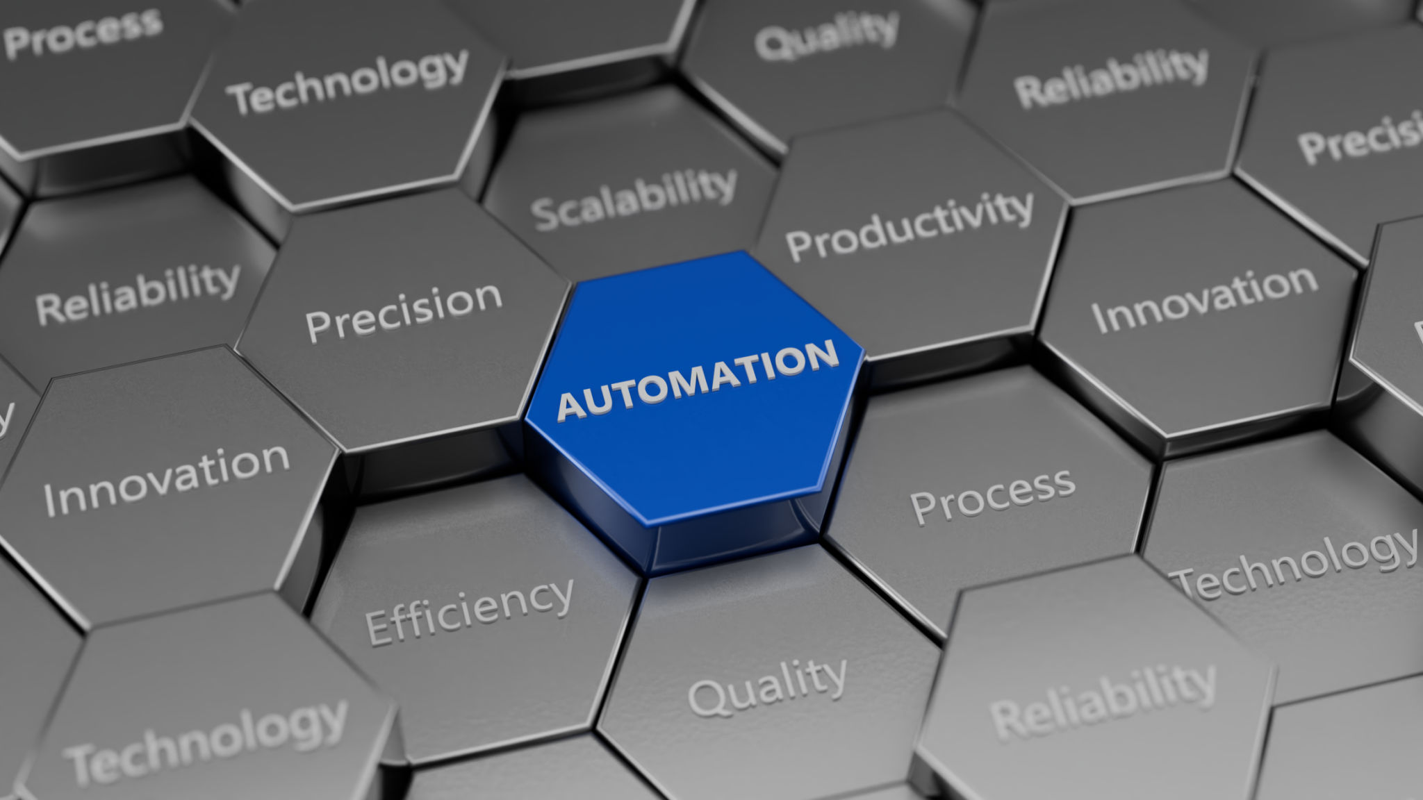 Presentation about automation hexagon to improve reliability and productivity stock photo Presentation about automation hexagon to improve reliability and productivity stock photo