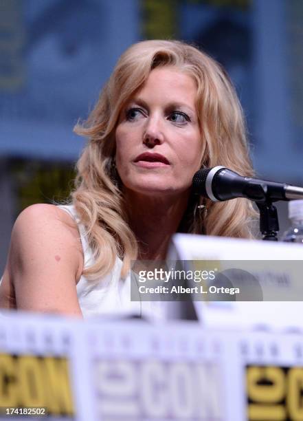 Actress Anna Gunn speaks onstage at the "Breaking Bad" panel during Comic-Con International 2013 at San Diego Convention Center on July 21, 2013 in...
