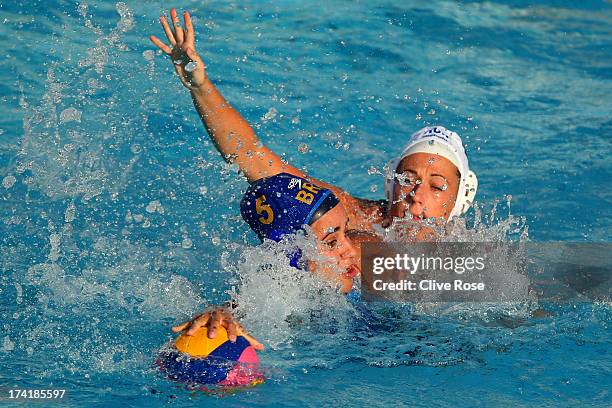 Lucianne Maia of Brazil in action during the Women's Water Polo first preliminary round match between Hungary and Brazil during Day Two of the 15th...