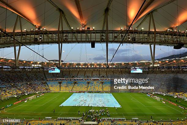 General view prior to a match between Fluminense and Vasco as part of Brazilian Championship 2013 at Maracana Stadium on July 21, 2013 in Rio de...