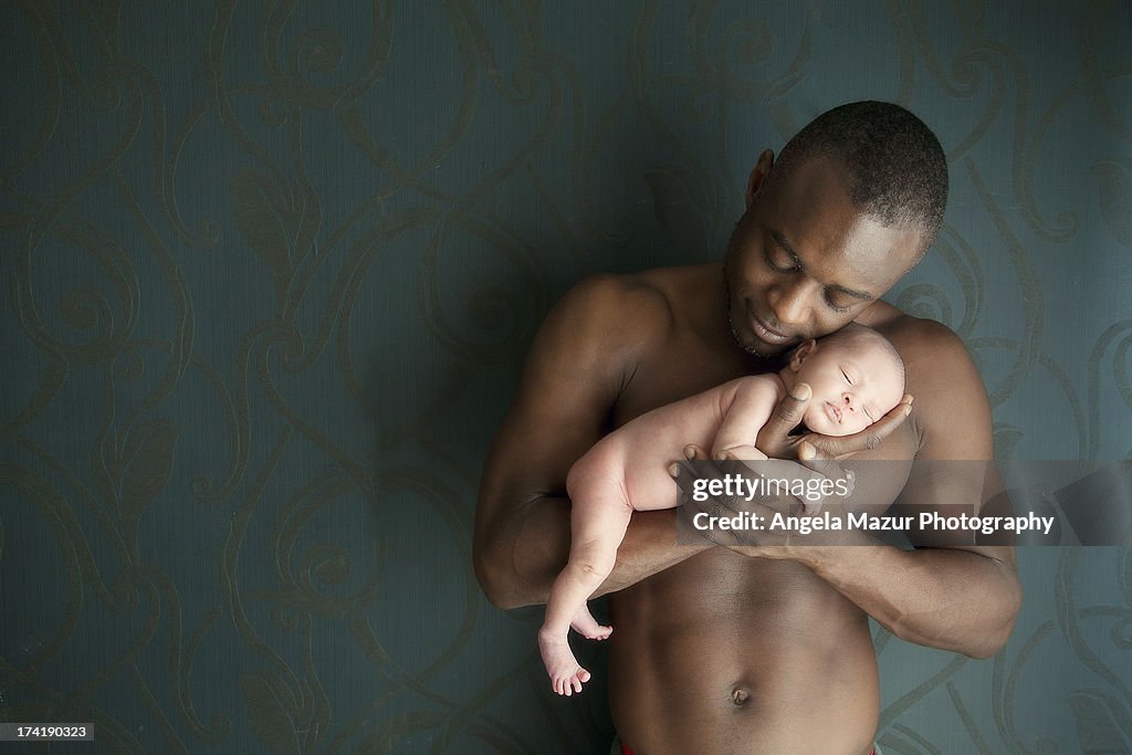 Newborn Baby Girl and dad