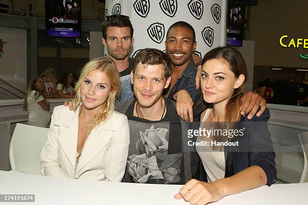 In this handout photo provided by WBTV, "The Originals" cast members Claire Holt, Daniel Gillies, Joseph Morgan, Charles Michael Davis and Phoebe...