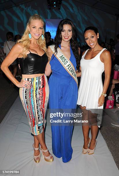 Miss Florida U.S. International 2012 Cassandra Mandeville and TV personalities Alexia Echevarria and Melissa Gorga attend the L*Space By Monica Wise...