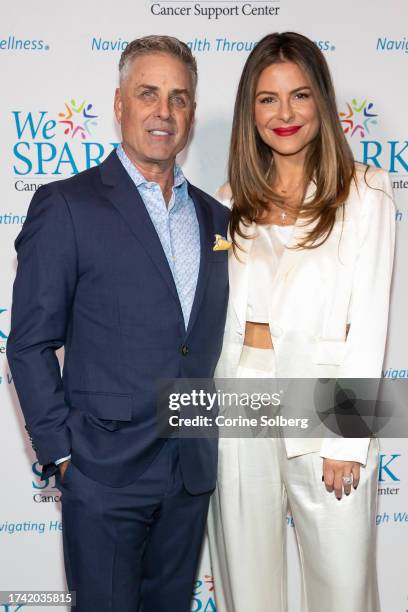 Mark Walberg and Maria Menounos attend WeSPARK's "May Contain Nuts: A Night of Comedy" at Skirball Cultural Center on October 17, 2023 in Los...