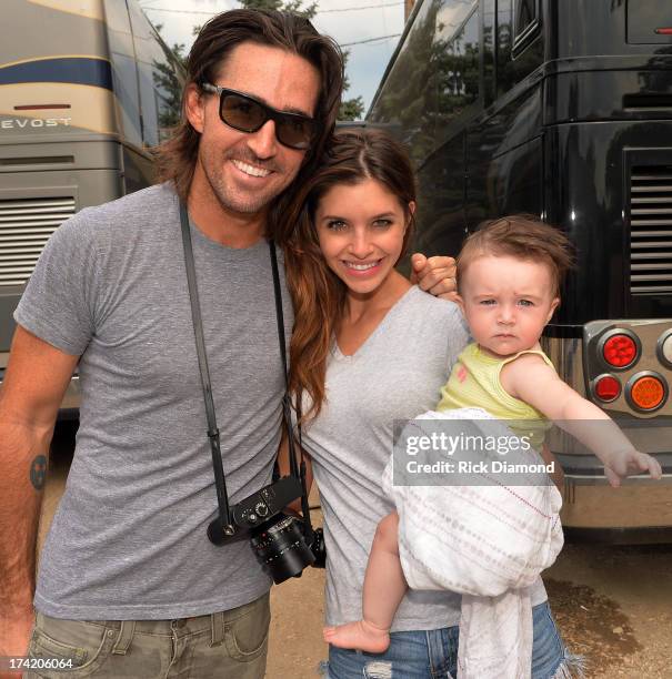 Singer/Songwriter Jake Owen, Wife/Model Lacey Buchanan and daughter pearl backstage at Country Thunder - Twin Lakes, Wisconsin - Day 4 on July 21,...