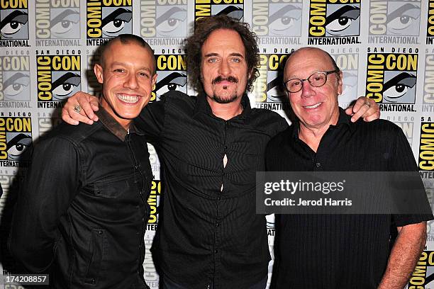 Theo Rossi, Kim Coates and Dayton Callie attend the "Sons Of Anarchy" press line during Comic-Con International 2013 at San Diego Convention Center...