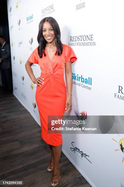 Shaun Robinson attends as Shari Redstone & Gelila Assefa Puck Host Rebuilding Bridges Dinner at Spago on October 17, 2023 in Beverly Hills,...