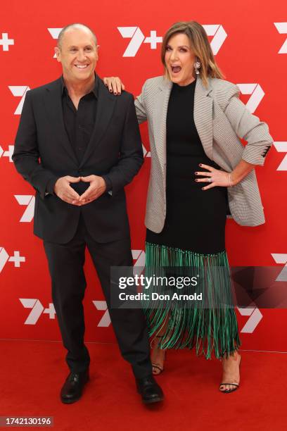 Larry Emdur and Kylie Gillies attend the Channel 7 Upfront at ICC Sydney on October 18, 2023 in Sydney, Australia.