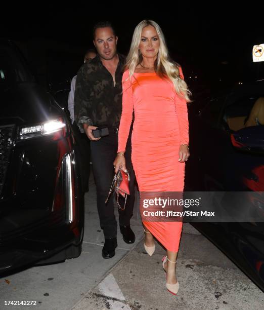 Jay McGraw and Erica Dahm are seen on October 23, 2023 in Los Angeles, California.