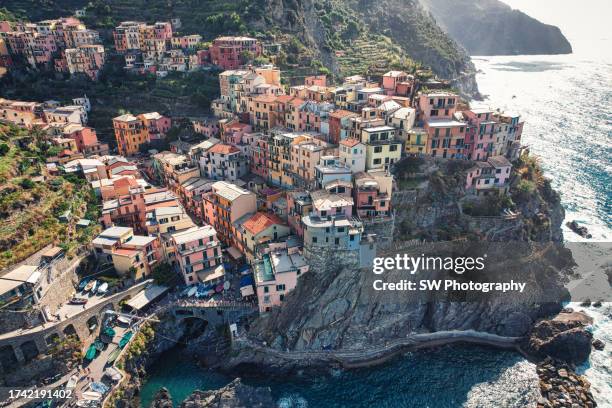 manarola fishing village in the famous cinque terre, italy - peace un stock pictures, royalty-free photos & images