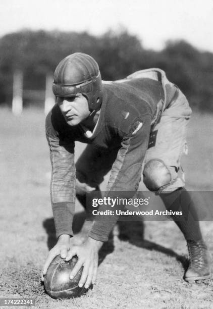 Portrait of Penn State Nittany Lions center and football captain B. G. Gray, State College, Pennsyvania, 1924.