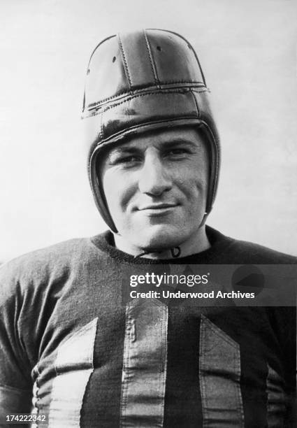Portrait of a smiling Harold 'Hal' Griffen, captain and center on the Iowa Hawkeyes football team, Iowa City, Iowa, September 17, 1925.