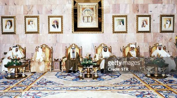 Qatari Emir Sheikh Hamed ibn Khalifa al-Thani, Bahrani Emir Shiekh Isa ibn Salman Khalifa, Kuwaiti Emir ShEIkh Jaber Al-Ahmed al-Sabah, UAE President...